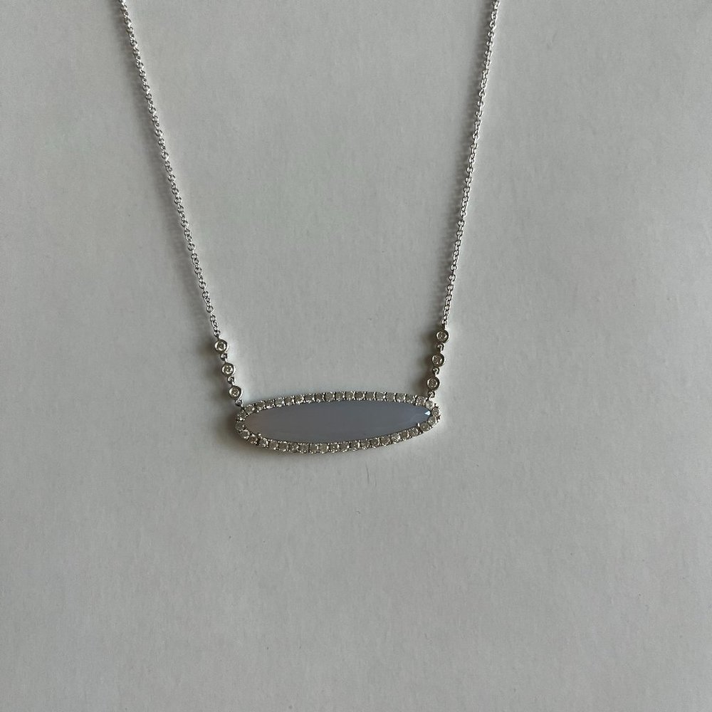 Meira T 16" 14K Chalcedony Slice with diamonds